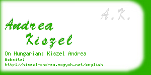 andrea kiszel business card